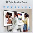 65" Smart Board for Classroom Office Home, All-in-One 4K Interactive Whiteboard, Digital Electronic Smartboard with 20 Point Touchscreen, Android 13, 8+128G (Wall Mount Included)