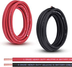 Shirbly 6 Gauge Battery Cable, 20FT Red + 20FT Black 6 AWG Pure Copper Wire Welding Cable, for Automotive, Battery, Solar and Generator, Standard USA OFC Wire