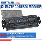 Front Climate Control Module Panel for GMC Sierra Chevy Silverado 1999-2002 599-266/15054697/ 15753264/19244873/ 9361355 Heater A/C Control Switch Air Conditioning Climate Control Module