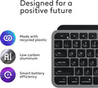Logitech MX Keys S for Mac, Wireless Keyboard, Fluid, Precise Laptop-Like Typing, Programmable Keys, Backlit, Bluetooth USB C Rechargeable for MacBook Pro, MacBook Air, iMac, iPad - Space Grey