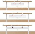 KEEGH Extra Large 48" Under Desk Cable Management Tray - Under Desk Cord Management - Clamp/Screw Mount - Support Upto 70lbs - Fabric Wire Management - Cable Raceways Cord Hider for Office/Home, White