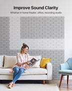 Soundproof Wall Panels Self-adhesive, 18 Pack Acoustic Panels Sound Absorbing Panel High Density Brick Wall Panel for Walls, Office,Reccording Studio, Ceiling 12" X 12" X 0.4" Gray