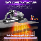 Saker Mattress Vacuum Cleaner, Handheld Bed Vacuum with 16KPa Suction, UV-C Light, 140°F Heated Air, HEPA Filter, Aroma Function, 16.4FT Cord for Cleaning Bed, Sofa, and Couch