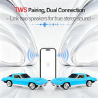 WSTER Retro American Style car Bluetooth Speaker, Portable Wireless Outdoor Speaker, TWS Stereo, Support USB/TF/AUX, Party Bluetooth Speaker with Microphone,Classic car Gifts for Men(Blue)