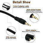 ONXE 2-Pack Gold Plated 3.5mm Stereo Jack Splitter Cable Adapter Connectors ,3.5mm Male To 2 X Female - for Connecting External Speakers or Use Both Output for Speakers For Ipod, Mp3 Player