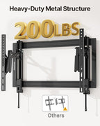 monTEK Heavy Duty Tilting TV Wall Mount Barckt for 37–90" TVs up to 200 lbs – Low Profile, Universal Fit, Tilt & Swivel Adjustment, 6.8" Extension, Fits 16"/18"/24" Studs, Max VESA 600x400mm