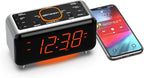Emerson CKS1521-A SmartSet Bluetooth Dual Alarm Clock Radio with 1.4” Orange LED Display, Auto Time-Set, USB Phone Charger, FM Radio, AUX Input, Auto-Dimmer & Orange Accent Light