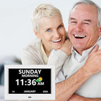 LXBYJKJ 10 Inch Digital Clock with Day and Date for Elderly Alzheimer's Clock Customizable Alarms 3 Display Modes Large Font Alarm Clock for Seniors Auto DST