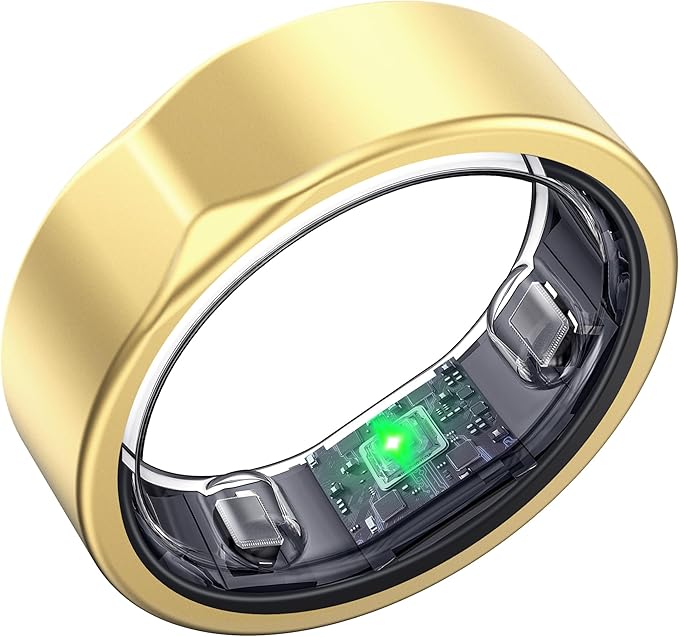 SEEKZERO Smart Ring for Women Men, Titanium Fitness Ring with Heart Rate, Stress & Sleep Monitoring,Step & Calorie Counter, 5ATM Waterproof for iPhone and Android,No Subscription Fee (Rose Gold, 11)