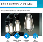 Hizashi Vintage LED Light Bulb Dimmable, 6W Equivalent 60W, E26 Base Led Edison Bulbs, 5000k Daylight, 700LM, High CRI 95+ Eye Protection, Clear Glass, Pack of 18