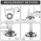 HDLNKAK Dial Caliper Shockproof Dial Caliper Precision Caliper with Watch 0-9" Range, 0.001” Resolution 6 Inch with 0.001" Precision Calipers 4-Way Measurement with Plastic Case
