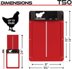 Run-Chicken Door T50 – Automatic Chicken Coop Door Opener, Battery Powered & Weatherproof Aluminum, Smart App & Timer Control, Predator Proof, Easy Install, Reliable All-Season Performance (Red)