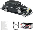 WS-1934 Retro Classic Car Bluetooth Replica Speaker – Wireless HD Sound with FM Radio,TWS Stereo,LED Party Lights,Built-in Microphone Hands-Free Call, Surprise Portable Gift for Party Use(Black)