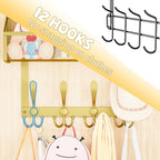 Kaiferty Over The Door Hooks Organizer, Coat Rack Over The Door Storage Hanger Towel Rack, Back of Door Storage Organizer for Bathroom,Bedroom,Kitchen,Office (Gold, 2-Tier)