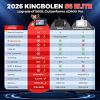 KINGBOLEN S6 Elite OBD2 Scanner, 2026 Bidirectional Scan Tool, 15 Reset, Active Test, All System Car Diagnostic Scanner, CAN FD/FCA/Renault SGW, Lifetime Free Upgrade Scanner for Car, Upgraded of S608