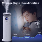 Akeshan Large Humidifier for Bedroom, 9L/2.5Gal Ultrasonic Cool Mist, Easy Clean with 350ML/H Large Mist Speed, Remote control, Quiet Tower, Suitable for Kids Room Plant Yoga