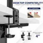 VIVO Extra Tall Single Monitor Desk Mount, 39 inch Pole VESA Stand for 13 to 32 inch Screens and up to 38 inch Ultrawides, Holds 22 lbs, Black, STAND-V011
