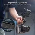 SMALLRIG Top Handle with Monitor Mount Kit, with 3/8"-16 Locating Holes for ARRI, 5 Built-in Cold Shoe, 360° Swivel and 180° Tilt Adjustable Monitor Holder with Thumbscrew, Anti-Twist Design - 5322