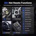 VDIAGTOOL D200 OBD2 Scanner Bluetooth, 2026 Bidirectional Scan Tool with Free Updates, 26 Resets (Upgradeable to 49+), Full System Car Scanner Diagnostic Tool, Throttle Relearn, FCA AutoAuth & CAN-FD