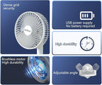 AriKroii USB Desk Fan with Adjustable Tilt 90 Rotation,Ultra-quiet but High Efficient, 3 Speeds Wind Cooling Fan Desktop Consoles with USB Charging, for Cooling Home Office Car Summer Travel