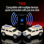 WSTER Solar Off-Road Car Bluetooth Speaker – HD Stereo Sound with TWS Pairing, TF/USB Playback, Portable Bluetooth Car Speaker for Home Audio, Outdoor Use & Retro Gifts for Men (Beige)