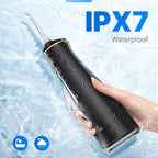 Water Flosser for Teeth, Cordless Oral Irrigator Portable Dental Cleaner Picks with 8 DIY Modes 7 Jets 300ml Tank Braces Flossers Rechargeable (Black)