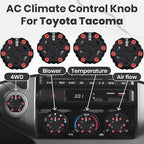 4 Pack - 2nd Gen Tacoma Accessories AC Knob Upgrade - 2005,2006,2007,2008,2009,2010,2011,2012,2013,2014,2015 Tacoma Climate Control Dial Mods Set - for Toyota Interior Replacement Kit