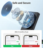 Folding Wireless Charging Stand, Magnetic 15W Fast Charging Station Mag-Safe Travel Lightweight Charger Compatible for iPhone 17/16/16 Pro/16 Pro Max/16 Plus/15/14/13/12 Series, AirPods 4/3