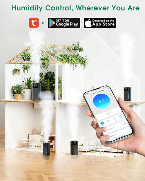 18L/4.7Gal Smart Humidifier Large Room, Warm & Cool Mist Humidifiers, Up to 2500 sq ft Whole House Coverage, 800mL/h Output, 24H Timer, Top Fill, 70H Runtime, Humidifier for Bedroom, Home, Office