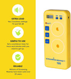 Screaming Meanie TZ-120 Extremely Loud Alarm Timer, Multi-Purpose Timer with 2 Sound Levels Perfect for Heavy Sleepers, Truckers, or Travelers (9v Battery Included) - Yellow
