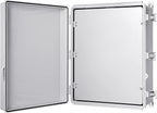 Gratury Junction Box, IP67 Waterproof Plastic Enclosure for Electrical Project, Hinged Grey Cover, Includes Mounting Plate and Wall Bracket (Grey Cover with Inner Door, 20"×16.1"×7.9")