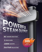 OGHom Steamer for Clothes, 110-240V Travel Steamer & Iron 2 in 1, 1000W Powerful Steam, Portable Handheld Garment Wrinkle Remover, 30s Fast Heat-Up with 3-mode Steam Control, for Global & Europe-Black