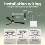 Gaizw Ceiling Fans with Lights, 60 Inch Ceiling Fan with Light and Remote Control, Quiet DC Motor 3 Blade Ceiling Fan for Farmhouse Living Room Bedroom Office Indoor Outdoor(Black Fan)