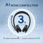 Yealink WH64 DECT & Bluetooth Mono Teams Wireless Headset, 606ft Long Range Work Headphones 3X Noise Cancelling Mic, 26H Calls, Ringtone, Office Single On Ear Headsets (DeskPhone,Laptop,PC,Cellphone)