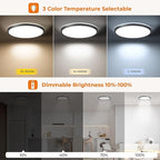Matane Motion Sensor LED Ceiling Light with Remote, 12 Inch Wired Flush Mount Light 3000K 4000K 5000K, 2400LM Dimmable Motion Sensor Light Indoor for Closet Hallway Laundry Stairs Black New Version