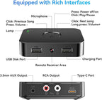 MOREGAX M2R Bluetooth 5.4 Receiver for RCA Adapter for Stereo/Speaker/Wired Speaker/Home Audio Music Streaming Stereo System, Support AUX/RCA/USB