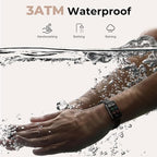 TIFOZEN Fitness Tracker for Women Men, Smart Watch Band with 24/7 Heart Rate Blood Oxygen Sleep Monitor, Calories Step Tracker Pedometer 3ATM Waterproof Activity Tracker for Android iOS, Black
