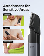 GLAKER Beard Trimmer for Men,Cordless Hair Trimmer,Electric Razor with Interchangeable Magnetic Attachments for Hair Body Facial Trimming,6 in 1 Men Gromming Kit with Storage Bag and Beard Bib Apron