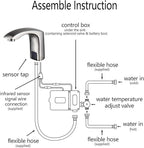 HALO Automatic Commercial Sensor Grifo Touchless Bathroom Faucet with Hole Cover Deck Plate Motion Activated Hands Free Vessel Sink Robinet Brushed Nickel