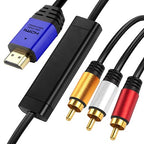 HDMI to RCA 6FT Cable with IC, HDMI Male to 3-RCA BL AV Cable Video Audio Component Converter Adapter 1080P Cable for TV HDTV DVD