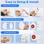 Nestling® Wireless Caregiver Pager SOS Call Button Nurse Alert System Call Bell for Elderly Monitoring Patient Disabled 1 Waterproof Panic Call Button & 1 Plugin Receiver