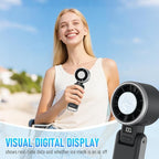 PlayHot Portable Handheld Turbo Fan with Ice Cooling, Rechargeable Personal Fan, Up tp 12Hrs Cooling, 5 Speed 25550RPM Powerful Portable Fan for Travel, Outdoor, Camping, Hiking (Black)