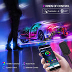 New Version Acrylic Car Dreamcolor Ambient Lighting Kit 14 in 1 LED Interior Car Strip Lights APP Control Zoned Control System 252 Color Modes DIY Neon Wireless Sound Activated RGB Light Bar