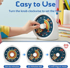 BellMan Visual Timer with Pause Button, 60 Minute Countdown Rainbow Timer for Kids and Adults with Silent Operation, Study and Meetings Time Management Tool, Design for Home, Office and Gift, Rocket