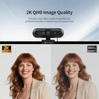 2K Windows Hello Webcam, Windows Hello Facial Recognition, 2K Camera Auto Light Correction, USB Webcam with Microphone, Wide Field of View, Privacy Cover, Works with Microsoft Teams, Zoom, Google Meet