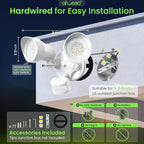 ALUSSO Motion Sensor Outdoor Lights, 30W 3500LM Flood Lights Outdoor, 3 Modes (Dusk to Dawn/Auto/On Time), 3CCT 3000K/4000K/6500K Waterproof Hardwired ETL Listed, Porch Garage Flood Light, White 1PC