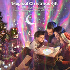 HUMIIEYE Galaxy Projector with Bluetooth Speaker, Night Light Star Projector for Bedroom, 8 Modes Northern Lights Aurora Projector with Moon, Mood Ambient Lighting for Kids Adults Room, Cord Powered