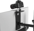 HumanCentric DSLR Monitor Mount Small, Desk Camera Mounting, Light Webcam, Microphone Shelf for Monitor VESA Arm, Replace Clamp Tripods, 100x100mm Patterns, Aluminum, Hardware Included