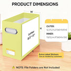 BALEINE File Organizer Box, Cardboard File Folder Organizer with Handle for Letter Size, Portable Collapsible Hanging Filing Box for Home Office Document Storage (4 Pack, Yellow)