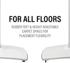 Sanus Speaker Stand for Sonos Era 100 Speakers - Height Adjustable Single Stand w/Easy 3 Step Install - Includes Rubber Feet & Carpet Spikes - White
